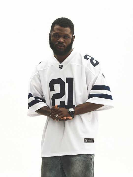 UNTILWERICH Mesh Quilting Embroidered Hockey Jersey | Face 3 Face