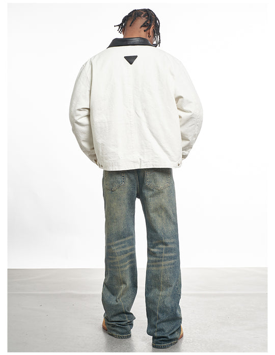 F3F Select PU Leather Lapel Detroit Work Jacket | Face 3 Face