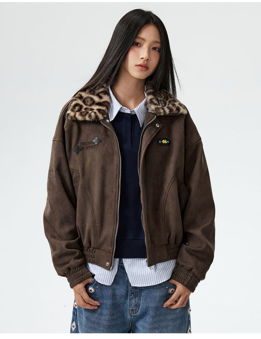 MEDM Detachable Collar Suede Jacket | Face 3 Face