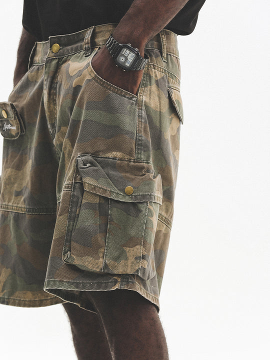 UNTILWERICH Camouflage Multi Pocket Work Cargo Shorts | Face 3 Face