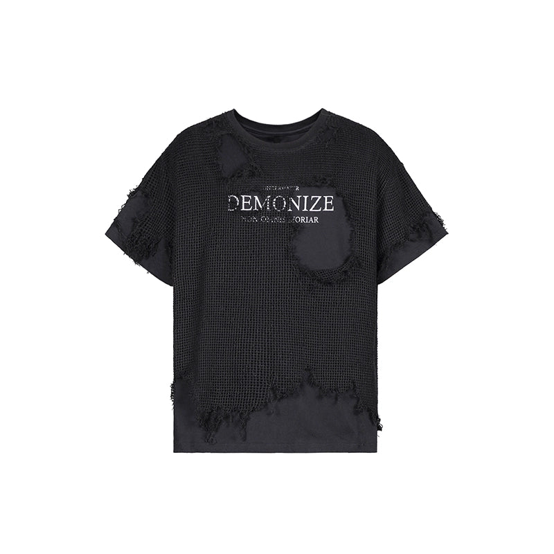 UNDERWATER Ruined Mesh Distressed Layered Tee | Face 3 Face