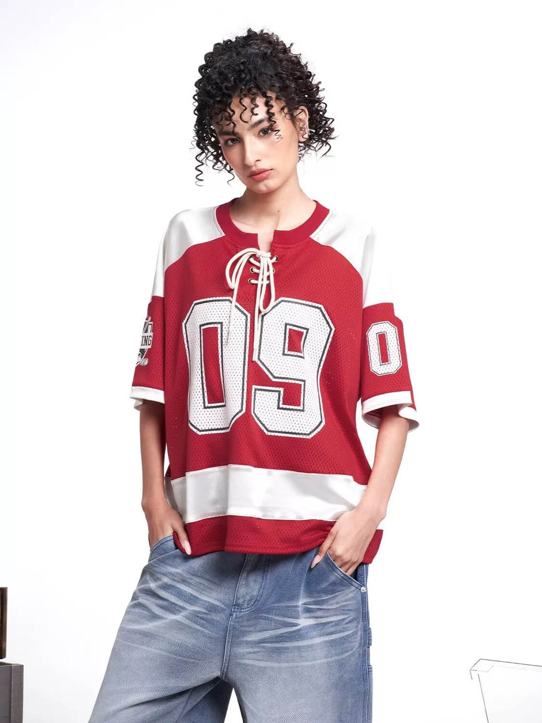 F3F Select Color Block Lace Up Mesh Short Sleeve Hockey Jersey | Face 3 Face