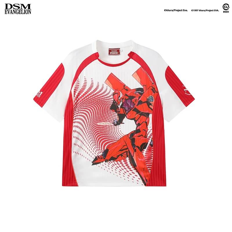 DSM x EVA Unit Graphic Print Striped Short Sleeve Soccer Jersey