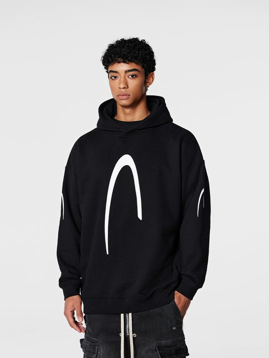 Puff print hoodies | Achock Heavyweight Logo Printed Hoodie | Face 3 Face