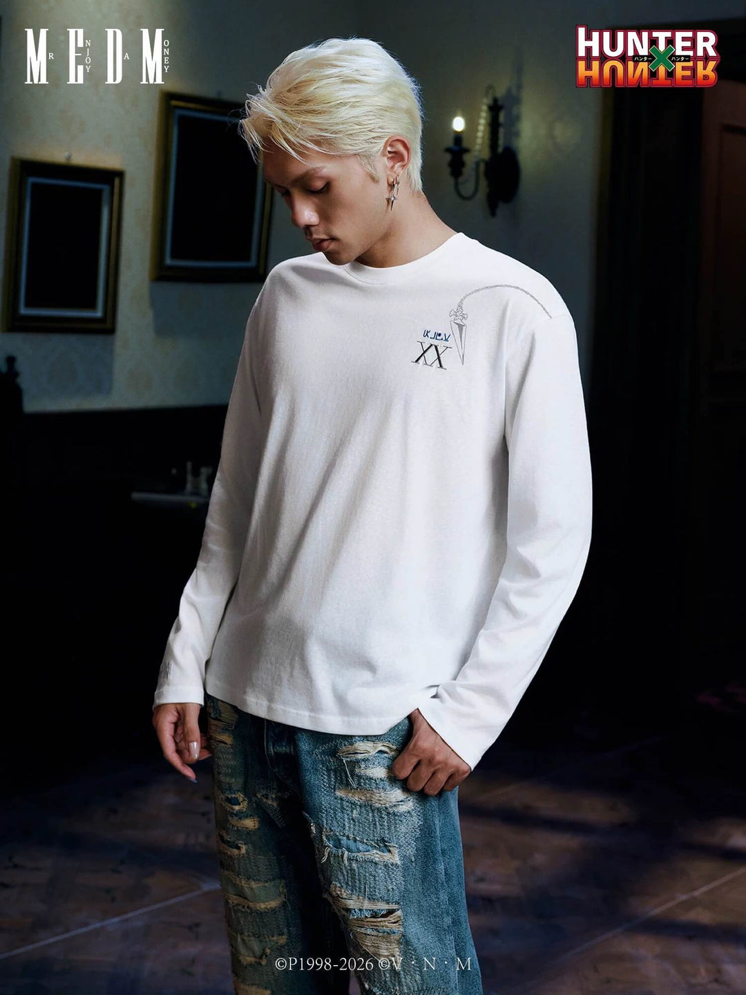 MEDM × HUNTER×HUNTER Character Monologue Print Long Sleeve Tee | Face 3 Face