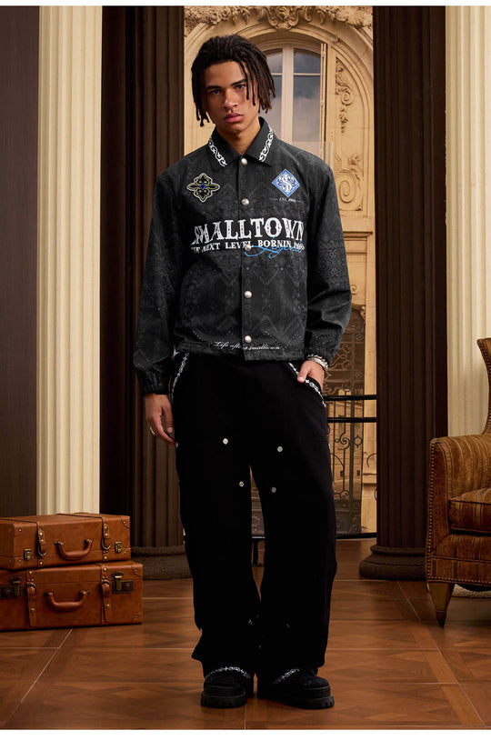 Small Town Kid All Over Ethnic Pattern Coach Jacket | Face 3 Face