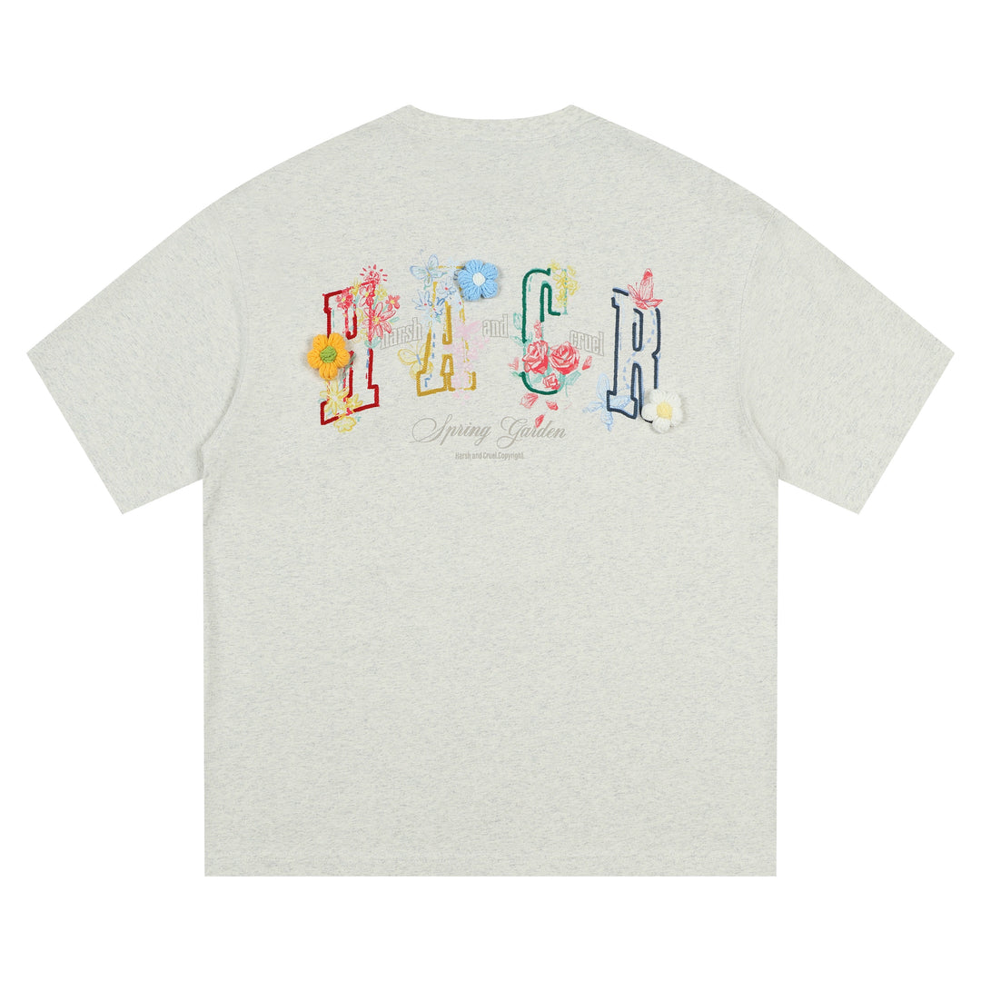 Harsh and Cruel HACR Crayon Drawing 3D Wool Flower Tee | Face 3 Face