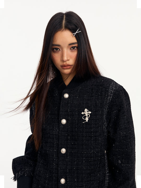 Small Town Kid Patchwork Luxury Short Jacket | Face 3 Face