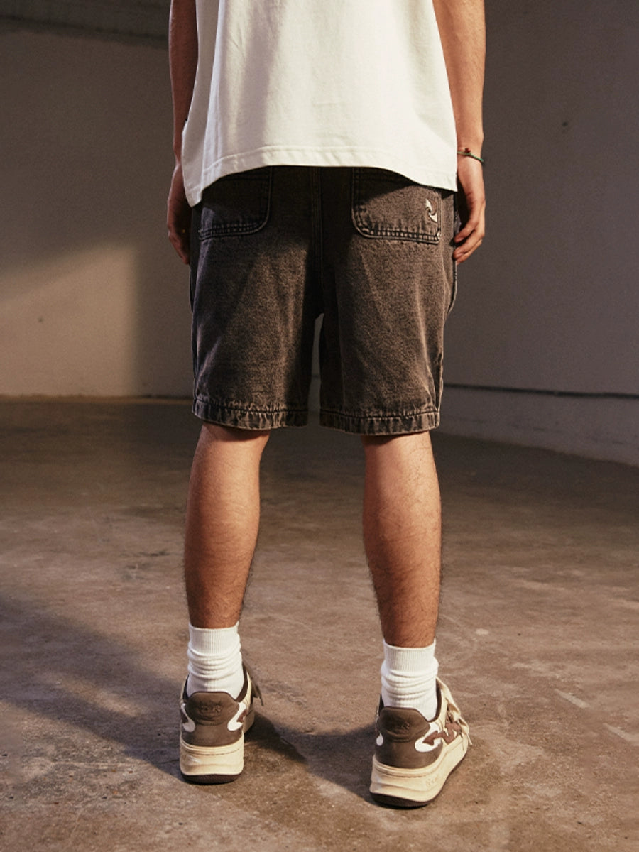 Remedy Washed Double Knee Denim Shorts | Face 3 Face