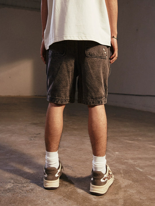 Remedy Washed Double Knee Denim Shorts | Face 3 Face