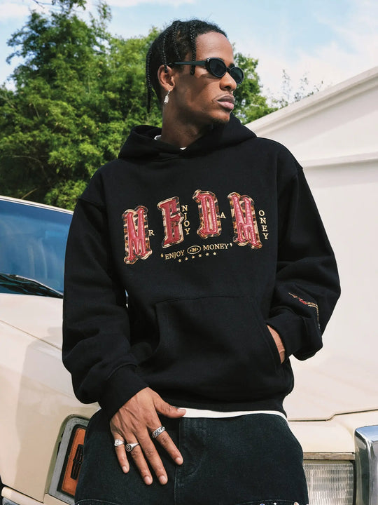 MEDM Animal Leather Logo Patch Hoodie | Face 3 Face