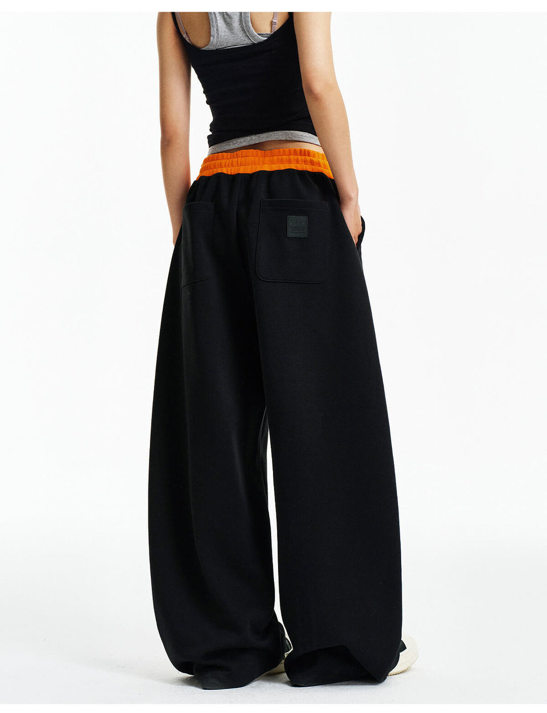 MEDM Color Block Waist Air Layered Baggy Sweatpants | Face 3 Face