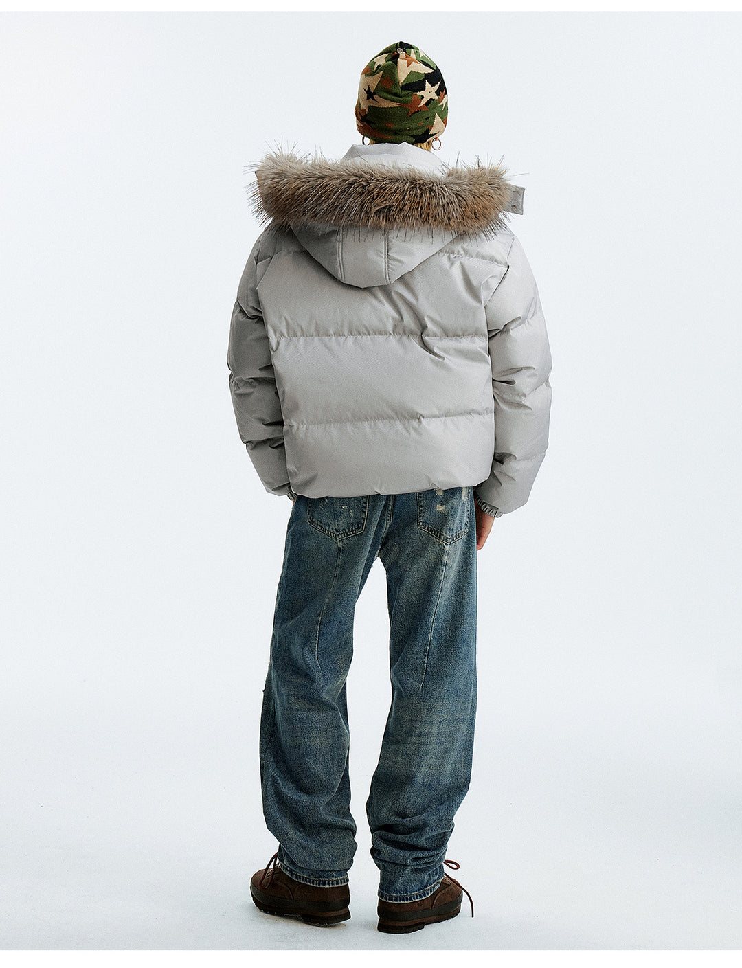 MEDM Detachable Fur Hooded Down Jacket | Face 3 Face
