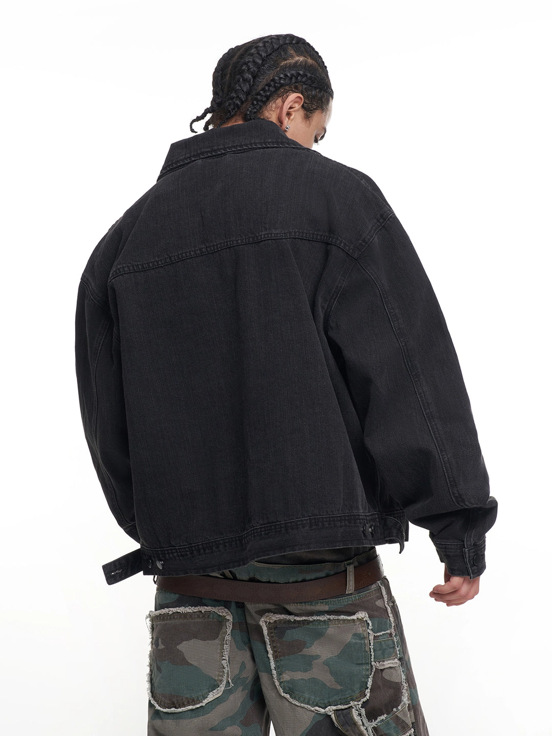 F3F Select Classic Black Washed Denim Jacket | Face 3 Face