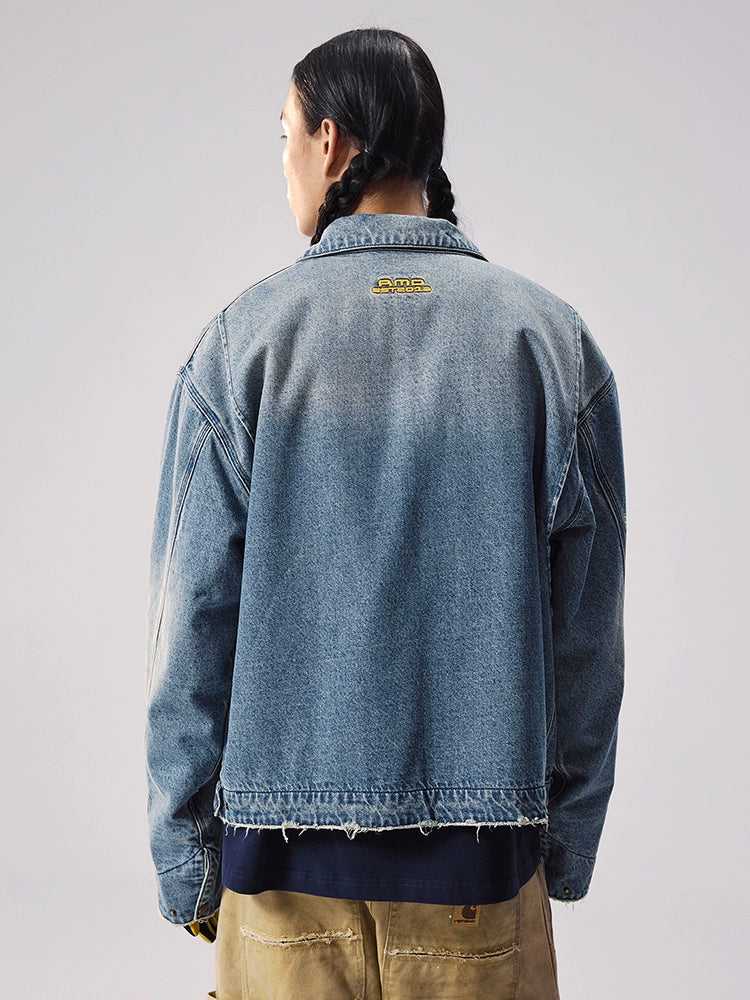 Remedy Washed Denim Zip Up Work Jacket | Face 3 Face
