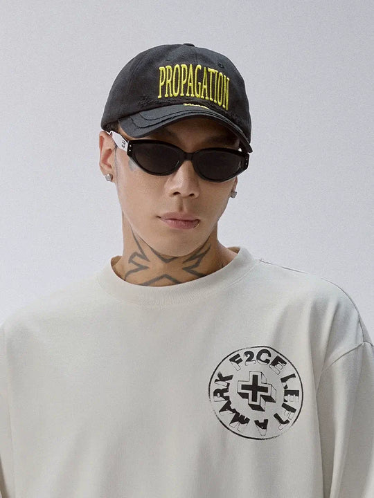 F2CE Distressed Embroidered Patchwork Dad Hat | Face 3 Face