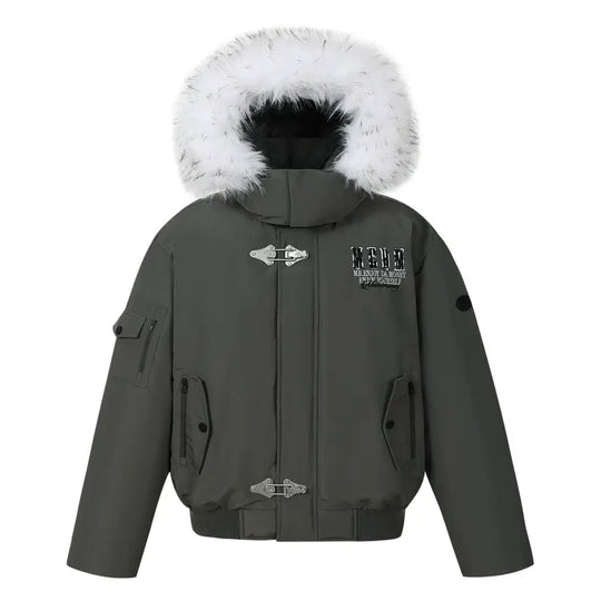MEDM Detachable Fur Metal Snaps Down Jacket | Face 3 Face