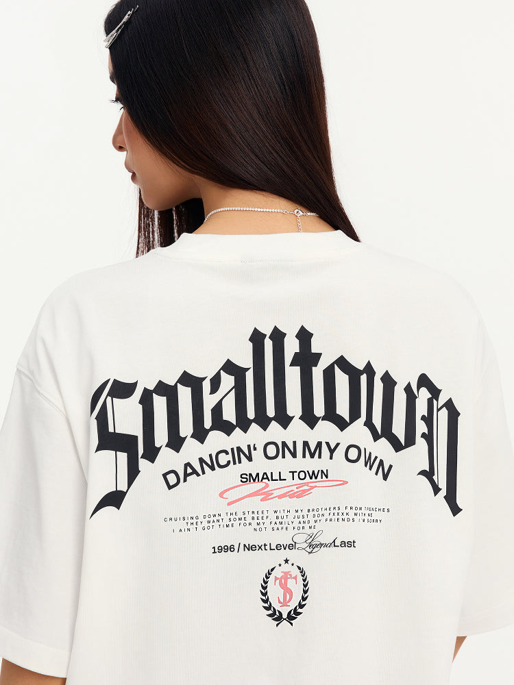 Small Town Kid Embroidered Logo Leather Label Tee | Face 3 Face