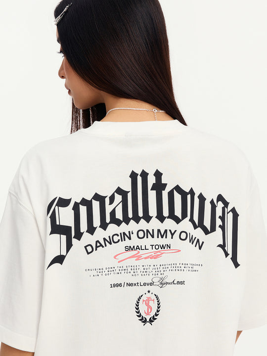 Small Town Kid Embroidered Logo Leather Label Tee | Face 3 Face