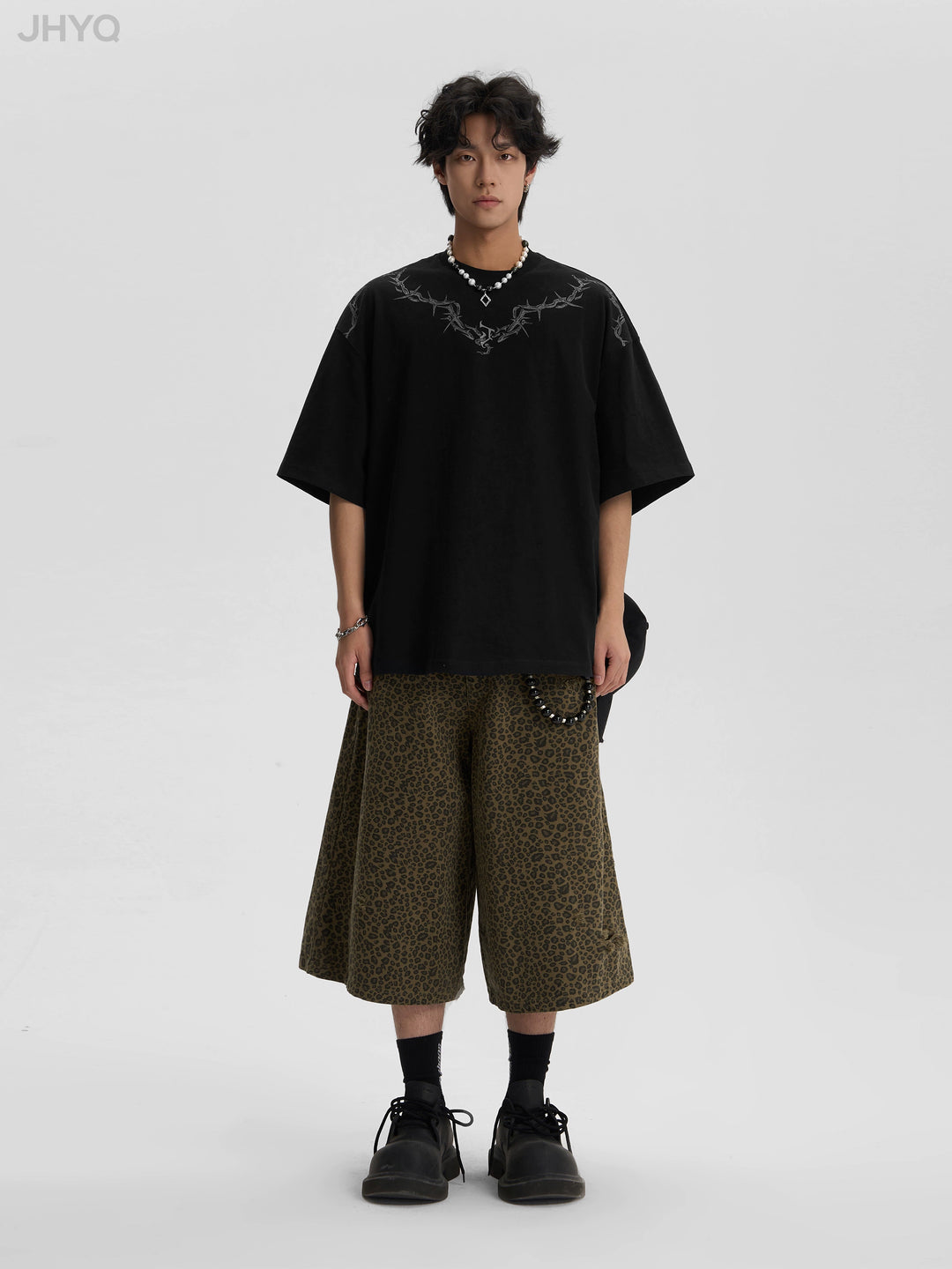 JHYQ Leopard Print Baggy Work Shorts