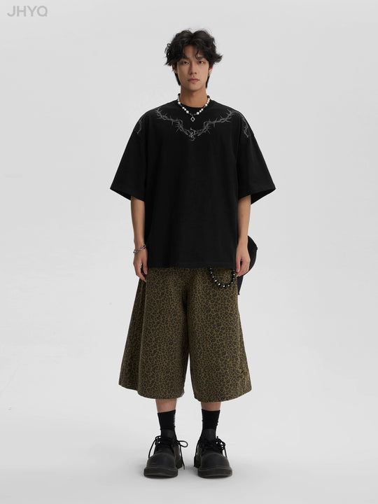 JHYQ Leopard Print Baggy Work Shorts