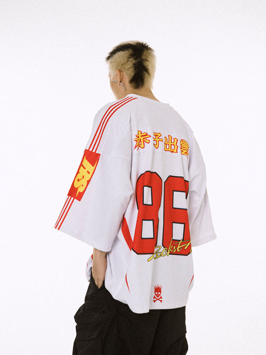 ROCKSTA Flame LOGO Printed Mesh Hockey Jersey | Face 3 Face
