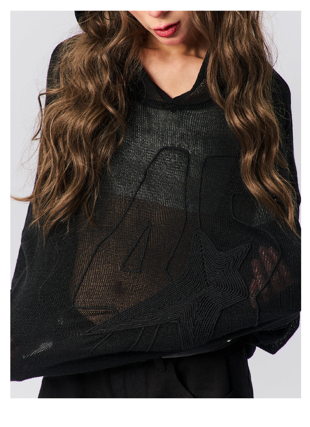 S45 Star Logo Mesh Knit Hoodie | Face 3 Face