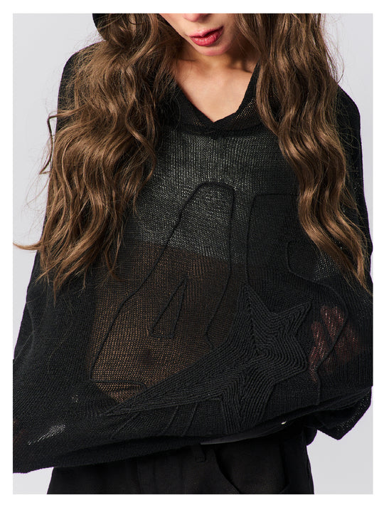 S45 Star Logo Mesh Knit Hoodie | Face 3 Face