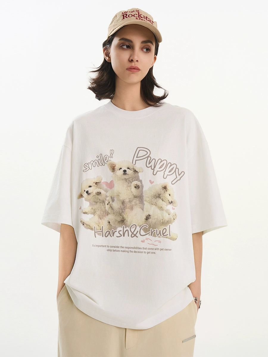 Harsh and Cruel Cute Puppy Print Tee