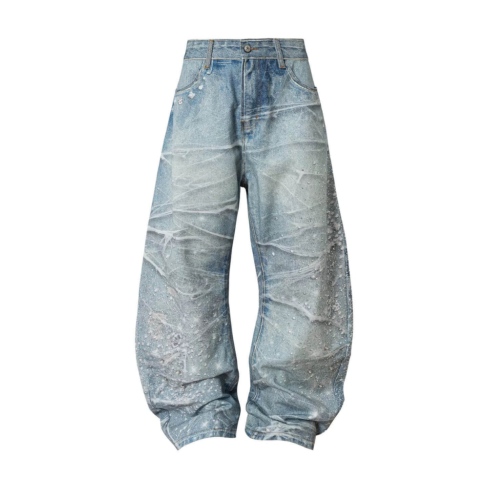 YADcrew 3D Digital Print Rhinestone Machete Jeans | Face 3 Face