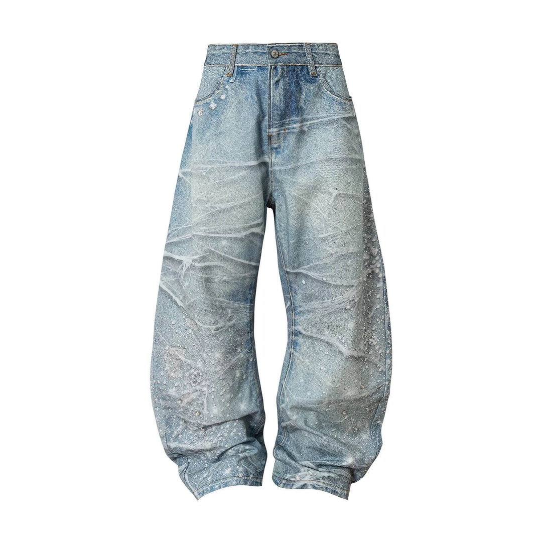 YADcrew 3D Digital Print Rhinestone Machete Jeans | Face 3 Face