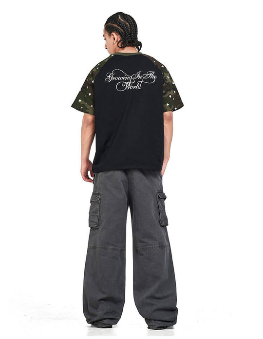 F3F Select Star Print Raglan Color Block Tee | Face 3 Face