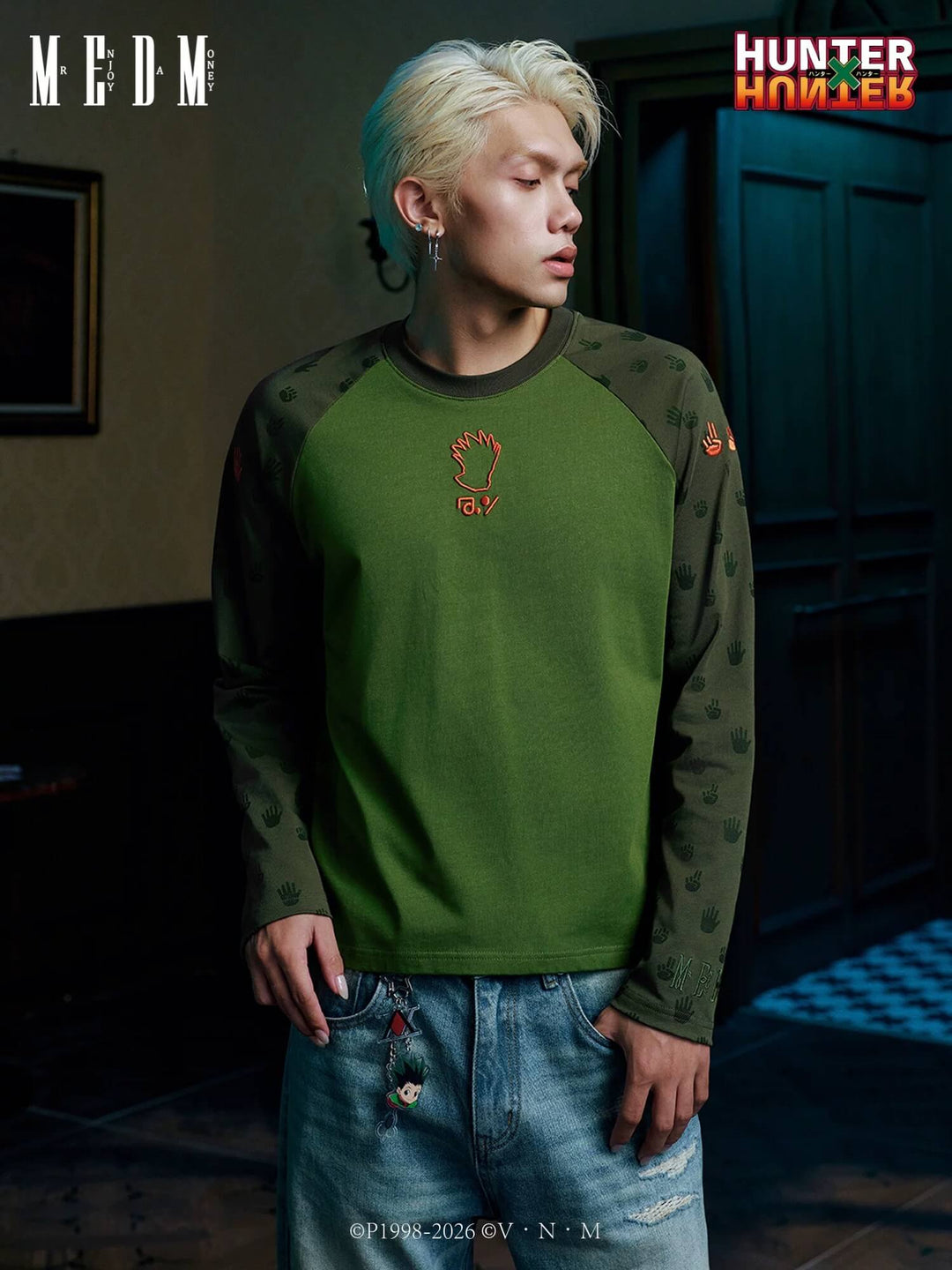 MEDM × HUNTER×HUNTER All Over Character Icon Raglan Long Sleeve Tee | Face 3 Face