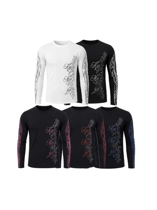 KARMANISTIC Rhinestone Tiger Graphic Stretch Slim Fit Long Sleeve Tee | Face 3 Face