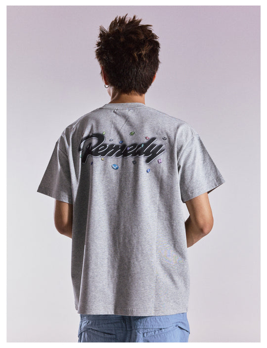 Remedy Diamond Pattern Logo Print Tee | Face 3 Face