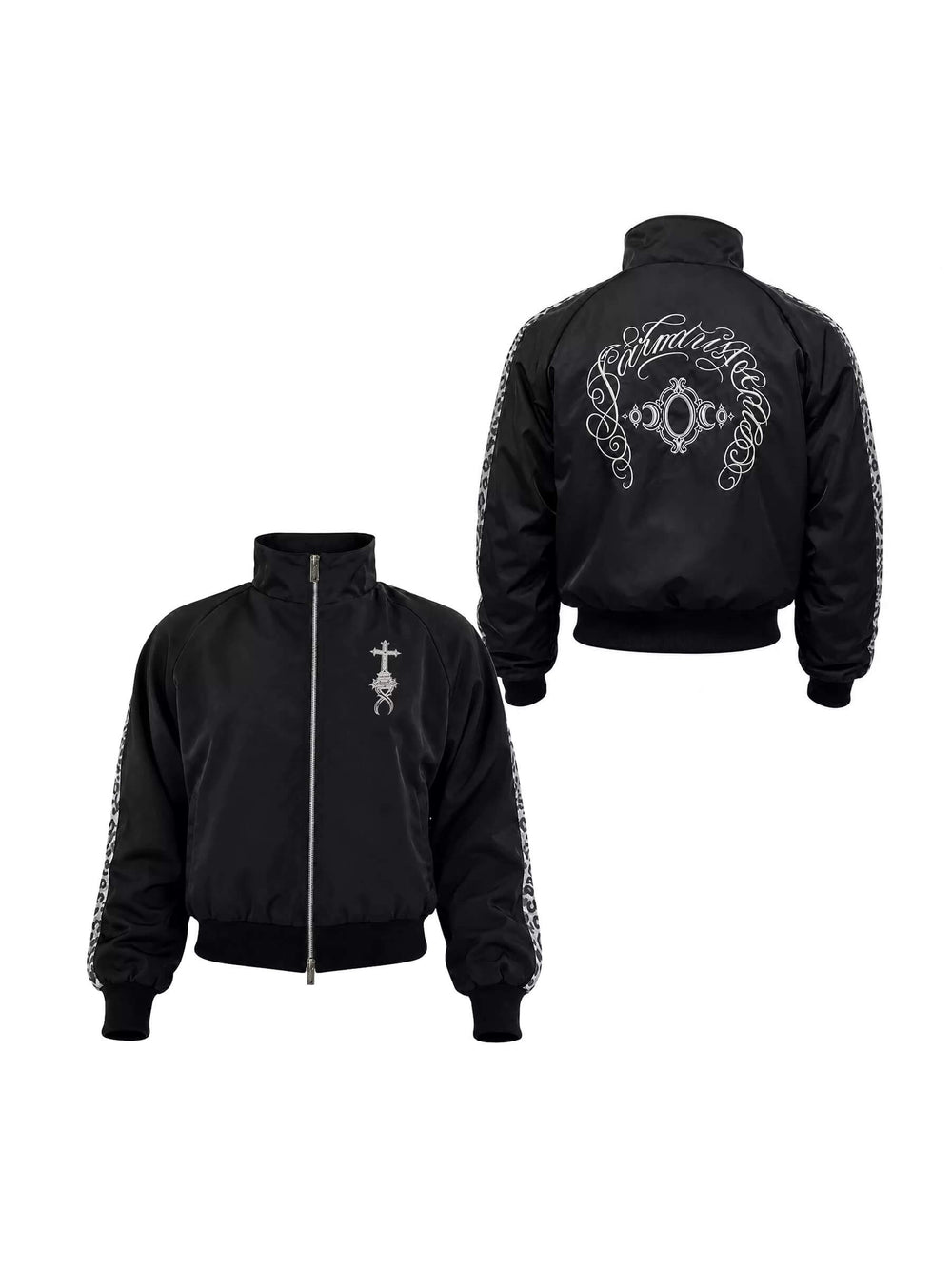 KARMANISTIC Leopard Stripe Nylon Track Jacket | Face 3 Face