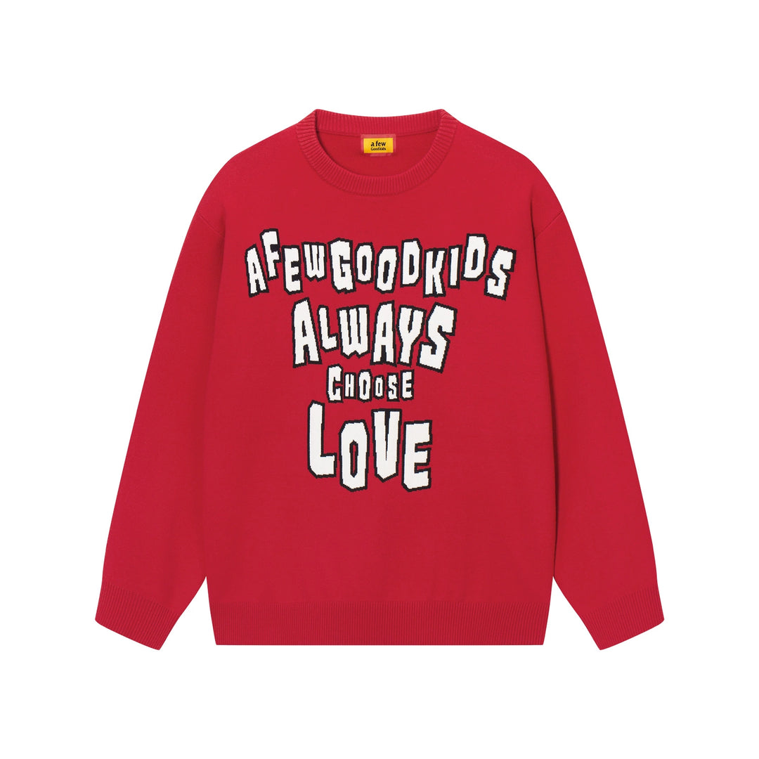 AFGK Slogan Letters Knit Sweater | Face 3 Face