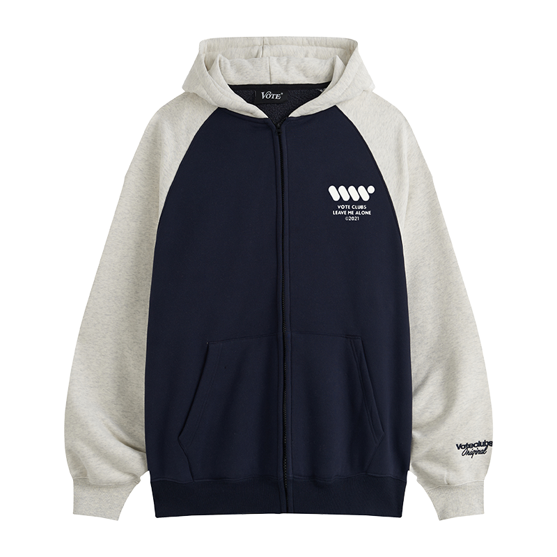 VOTE VVVVOTE Color Block Zipper Hoodie
