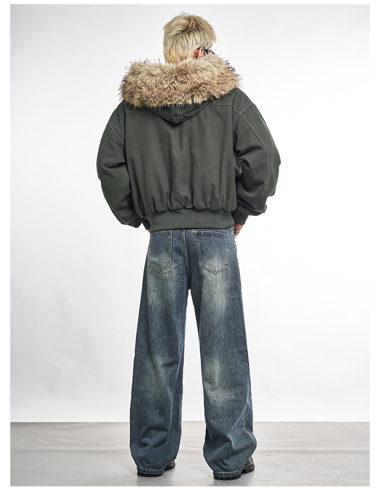 F3F Select Faux Fur Hooded Work Jacket | Face 3 Face
