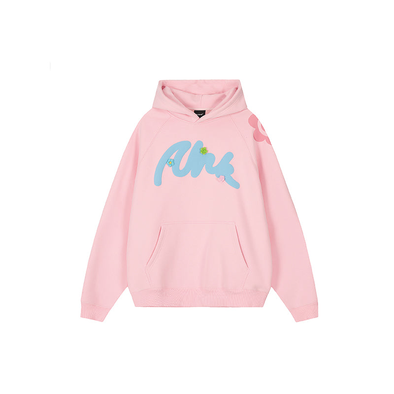 Puff print hoodies | Achock Foam Printed Embroidered Flower Hoodie | Face 3 Face