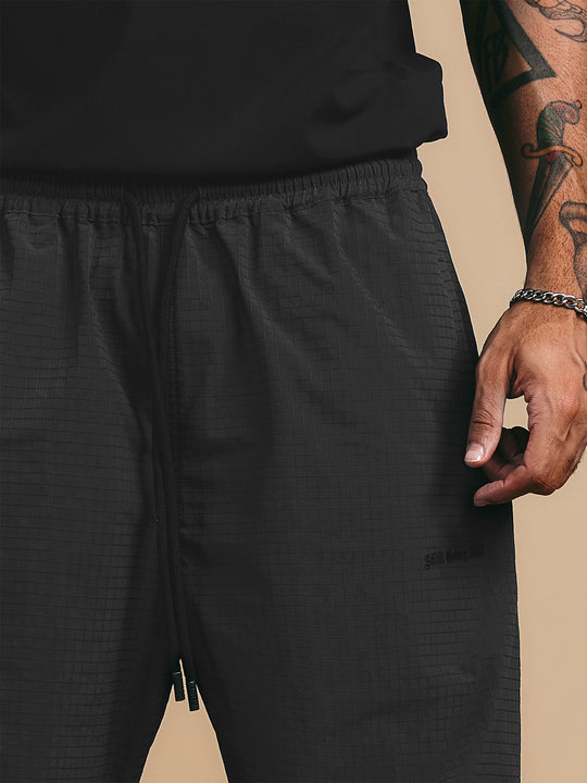 1807 Textured Plaid Fabric Track Pants | Face 3 Face