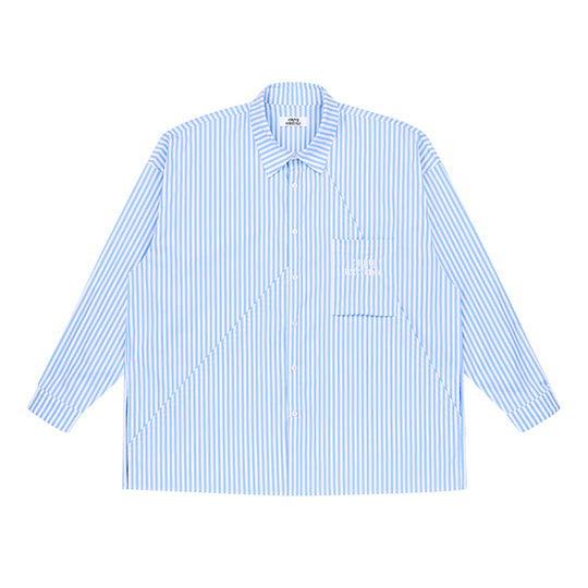 EMPTY REFERENCE Striped Patchwork Long Sleeve Shirt