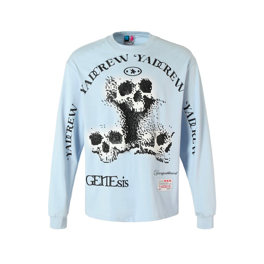 YADcrew Skeleton Print Long Sleeve Tee