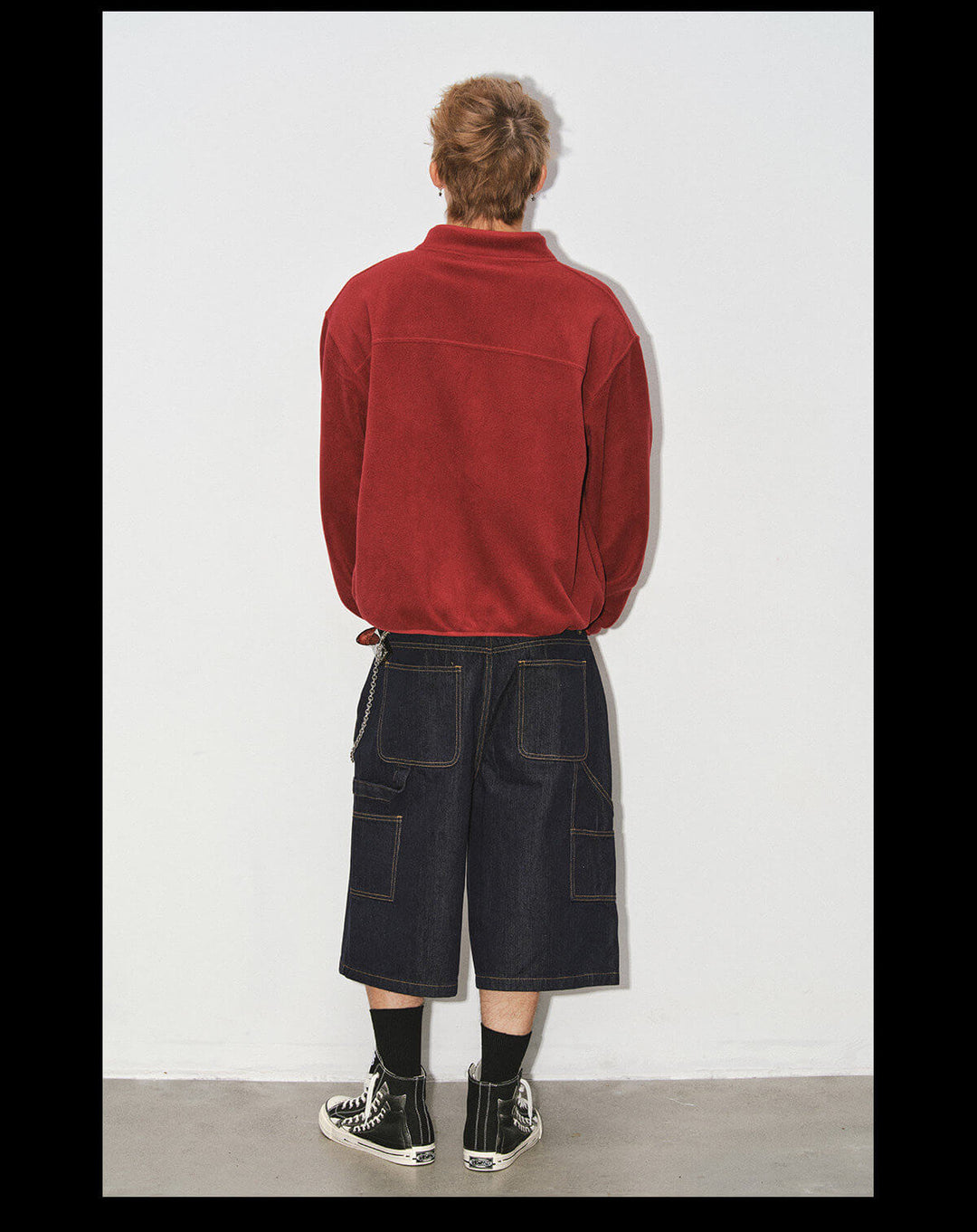 NOVACAM Burgundy Embroidered Fleece Zip Up Jacket | Face 3 Face