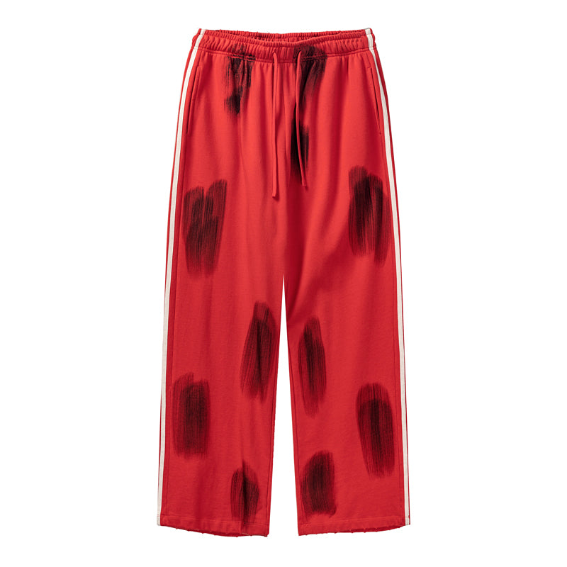 F3F Select Three Bars Spray Color Abrasion Wide Sweatpants