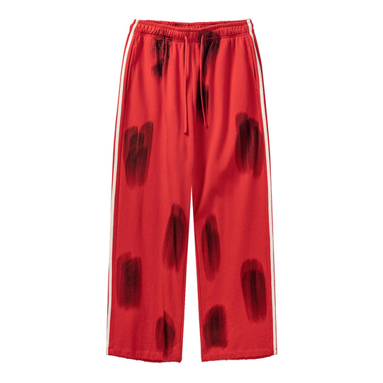 F3F Select Three Bars Spray Color Abrasion Wide Sweatpants