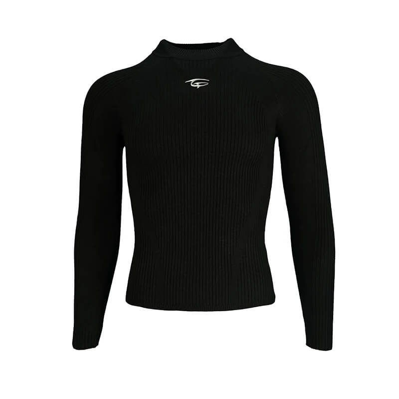 TGFCLUB Basic Logo 3D Silhouette Slim Fit Stretch Knit Sweater | Face 3 Face