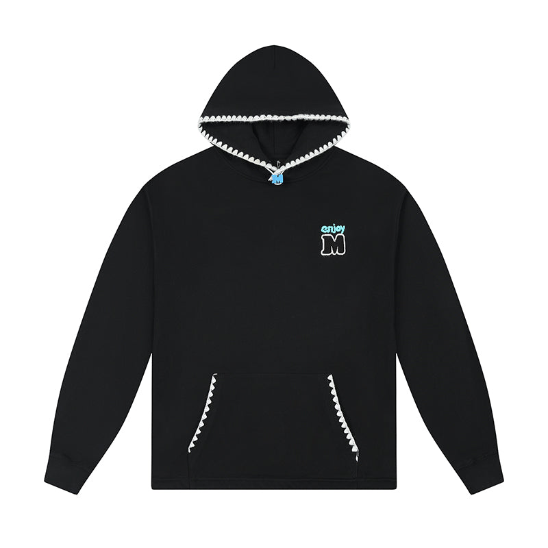MEDM Color Clashing Shell Embroidery Hoodie