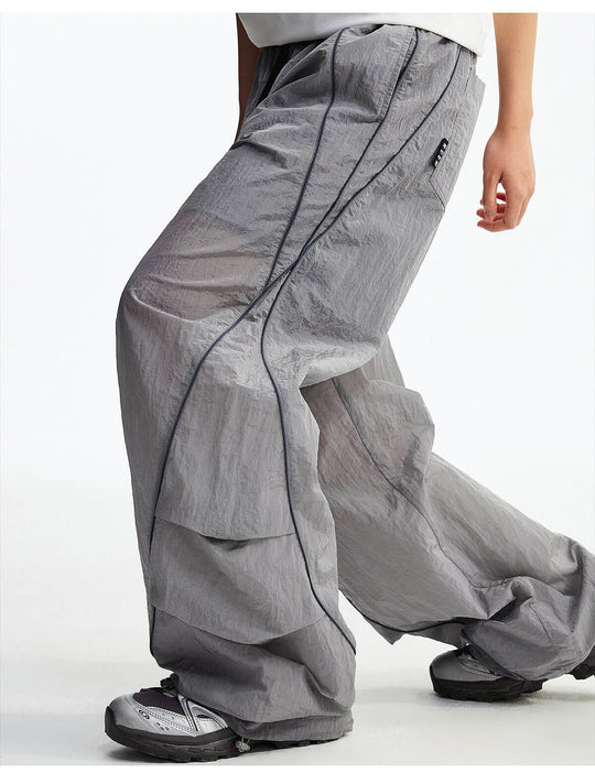MEDM Sheen Texture Lightweight Utility Track Pants | Face 3 Face