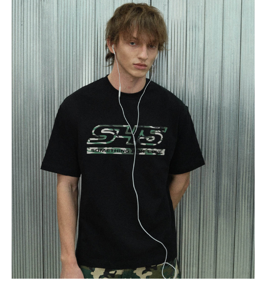 S45 Camouflage Logo Print Short Sleeve Tee | Face 3 Face